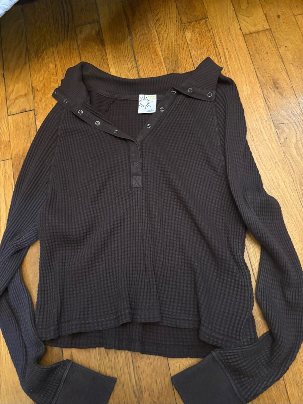 Offline by aerie brown waffle top